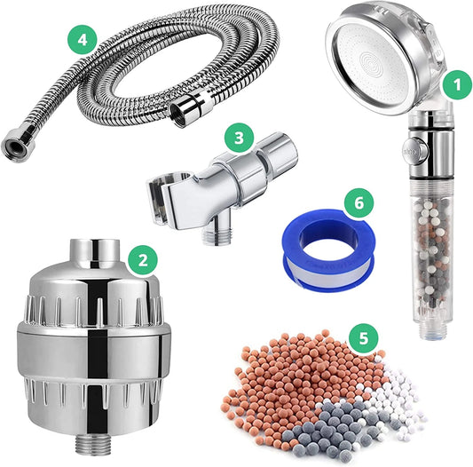 Unchemed Complete Defense Kit — Handheld Shower Filter with 15-Stage Upgrade