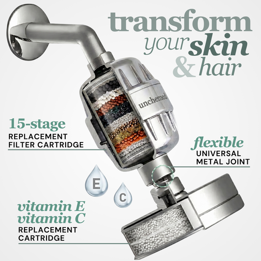 Unchemed 15-Stage Inline Shower Filter Upgrade for Hard Water